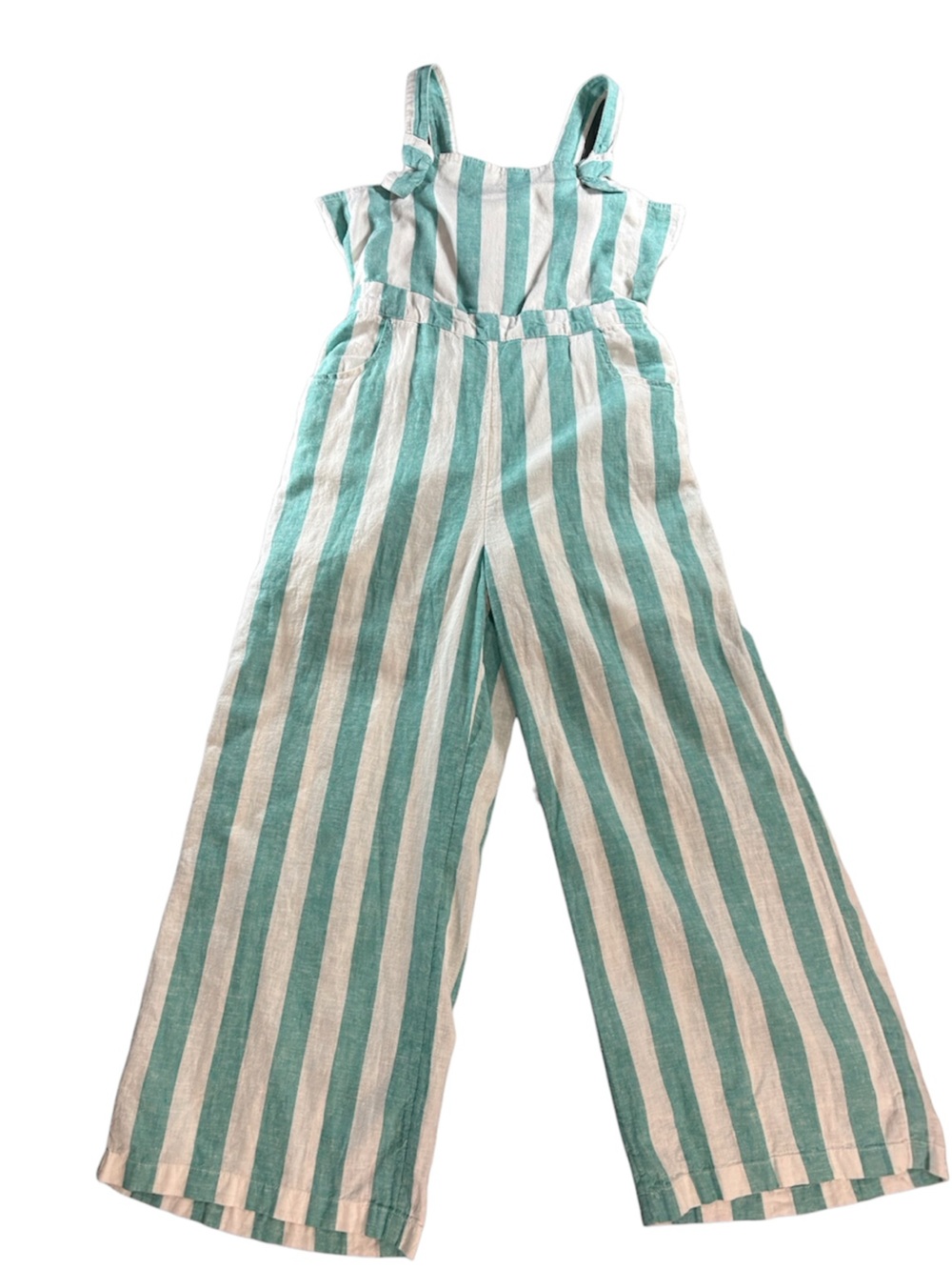 Cat And Jack Girls Striped Sleeveless Wide-Leg Linen Jumpsuit Girls‎ 10/12